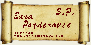 Sara Pozderović vizit kartica